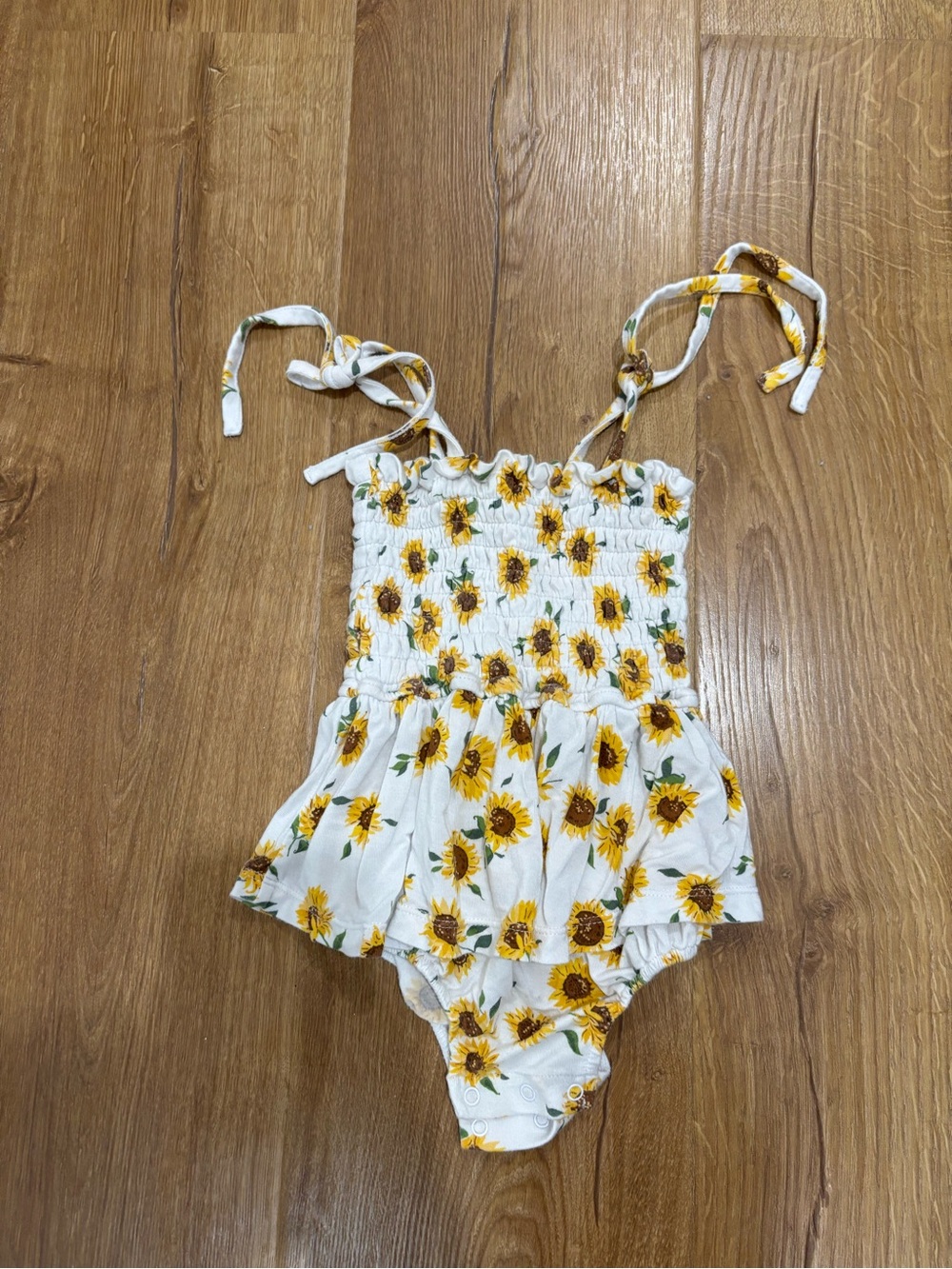 Angel Dear Sunflower Ditsy Bamboo Viscose Smocked Bubble